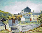 Hilda Gee oil painting of old cottages
